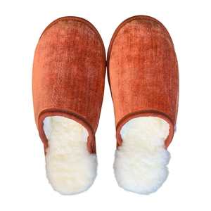 Coral Velvet Medium White Slippers