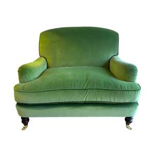 Furniture: Otis Oversized Armchair in Green Velluti Velvet