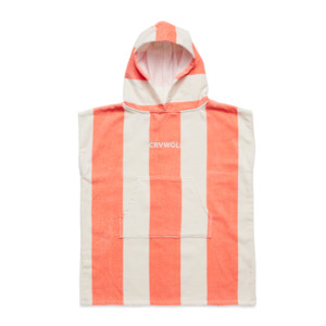 Crywolf | Hooded Towel - Coral Stripe