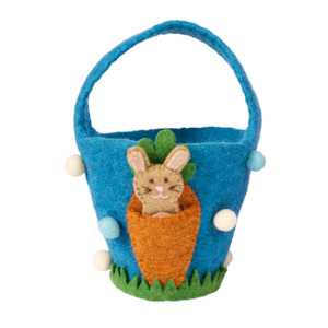 Pashom | Easter Basket with Carrot Pocket & Bunny