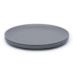 Plates: bobo & boo | Large Plate Set - Charcoal Grey 4pk