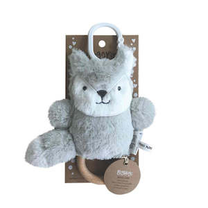 O.B Design | Rattle & Teething Ring - Ross Fox (Silver)