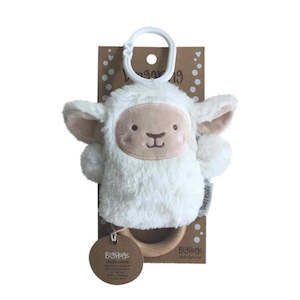 O.B Design | Rattle & Teething Ring - Leesa Lamb (White)