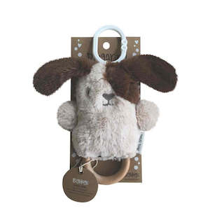 O.B Design | Rattle & Teething Ring - Dave Dog (Beige)