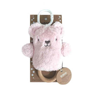 O.B Design | Rattle & Teething Ring - Claire Bear (Pink)