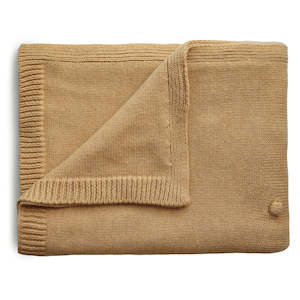 Gift Inspiration Baby: Mushie | Knitted Textured Dots Baby Blanket - Mustard Melange