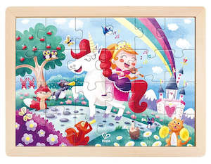 Hape: Hape | Double Sided 24pc Colouring Puzzle - Unicorn & Friends
