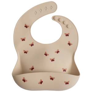 Silicone Bibs: Mushie | Silicone Baby Bib - Butterflies