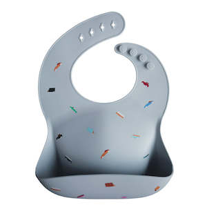 Silicone Bibs: Mushie | Silicone Baby Bib - Retro Cars
