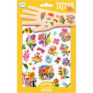 Temporary Tattoos: Djeco | Tattoos - Aqua Flowers