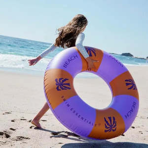 Swim Essentials | Inflatable Swim Ring - Palm Trees Purple, 120cm