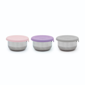 Melii | Mini Silicone & Stainless Steel Containers - 3pk