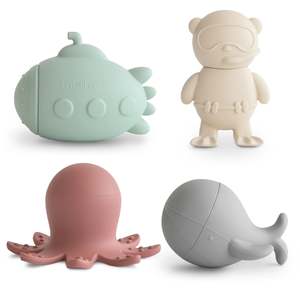 Products: Mushie | Silicone Bath Toys - Sea Life 4pk