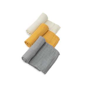 Little Unicorn | Cotton Muslin Swaddle - Mustard 3pk