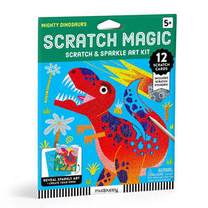 Mud Puppy | Scratch Magic: Scratch & Sparkle Art Kit - Mighty Dinosaurs