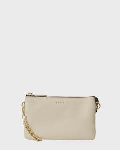 Bags: Lily Crossbody Sand + Gold Curb Chain | Saben