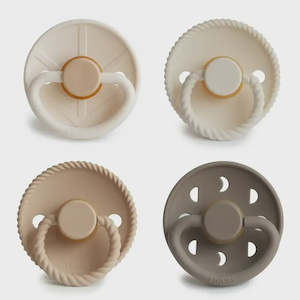 Frigg: 4-Pack Pacifiers - Round Latex - Crystal Sparkle | Frigg