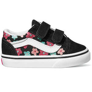 Vans: TODDLER - SKOOL V FLOWER GLITTER FLOWER POWER MULTI/TRUE WHITE | Vans