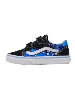 Vans: OLD SKOOL V GLOW GALAXY BLACK/BLUE - Toddler | Vans
