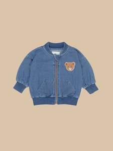 HUX BEAR KNIT DENIM BOMBER JACKE T |  Huxbaby