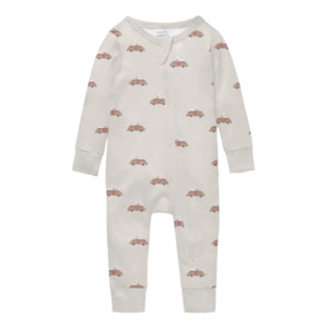 CLASSIC CAR ZIP ROMPER || Beige | Aster & Oak