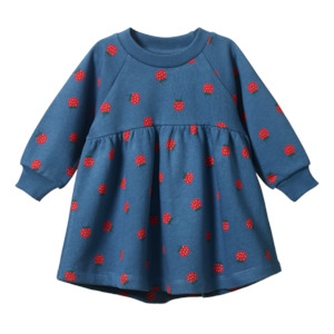Dresses Skirts: INES DRESS Raspberry Blue Print | Nature Baby