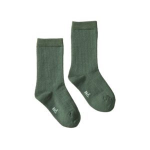 Tights Socks: Organic Wool Rib Socks Nettle | Nature Baby