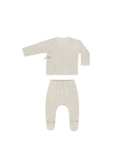 Wrap Top + Footed Pant Set || Primrose - IVORY | Quincy Mae