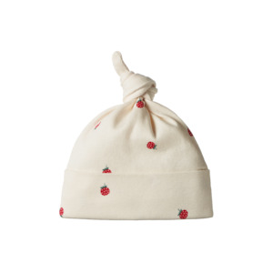 COTTON KNOTTED BEANIE || Raspberry  | Nature Baby