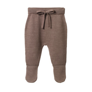 Nb: MERINO KNIT FOOTED ROMPERS || Cub Marl |Nature Baby