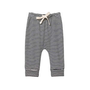 DRAWSTRING PANTS. Navy Stripe | Nature Baby