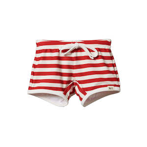 Swimwear: SPLASH SHORTS | Red Sea Stripe | Nature Baby