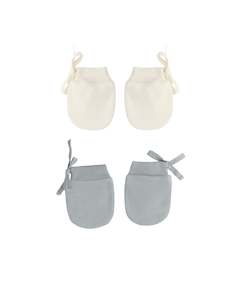Quincy Mae: NO SCRATCH MITTENS, SET OF 2 OS || STEEL BLUE, NATURAL | Quincy Mae