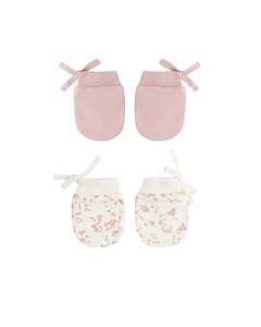 NO SCRATCH MITTENS, SET OF 2 OS || ROSE, FRENCH GARDEN | Quincy Mae