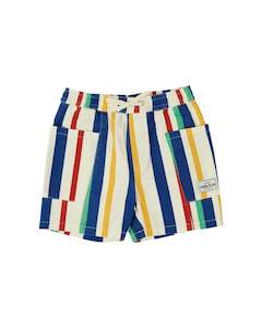 Goldie And Ace: 90's Bold Stripe Noah Denim Pocket Shorts | Goldie and Ace