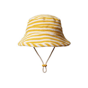 Hats Beanies 1: Bucket Sunhat Terry | Golden Sea Stripe | Nature Baby