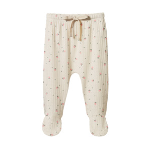 Nb: FOOTED ROMPERS POINTELLE - Posey Blossom Print | Nature Baby