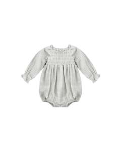 0 3: EDEN ROMPER || BLUE GINGHAM | Quincy Mae