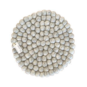 Decor: Felt Ball Pot Stand - Grey Marle | SHEEP-ish