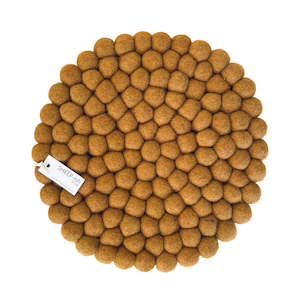 Decor: Felt Ball Pot Stand - Ochre | SHEEP-ish