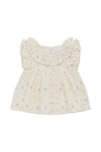 Jamie Kay: Organic Cotton Muslin Banks Blouse - Dina Antique | Jamie Kay