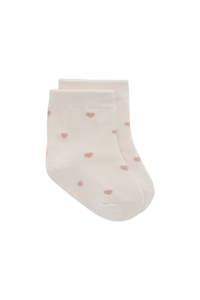 Jamie Kay: Harlow Sock - Petite Heart Jacquard - Bridal Blush | Jamie Kay
