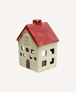 Care 1: Alsace Tea Light Villa Red White | French Country