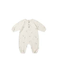 Onesies Sleepwear: HENLEY BUBBLE JUMPSUIT || MOONS | Quincy Mae