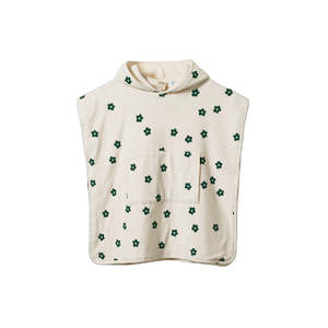 ORGANIC COTTON PONCHO TOWEL || FLORA NATURAL PRINT | Nature Baby