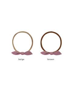 LITTLE KNOT HEADBAND || MULBERRY - Beige | Quincy Mae