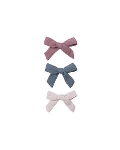 BOW CLIP, SET OF 3 || MULBERRY, OCEAN, LILAC | Quincy Mae