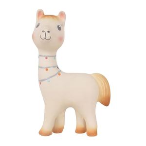 Tikiri: LILITH THE LLAMA - NATURAL RUBBER RATTLE TOY IN GIFT BOX - 18CM | Tikiri