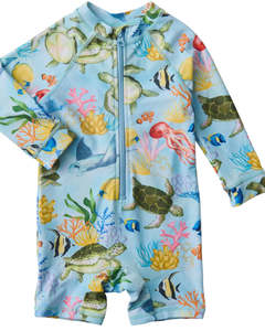 All Wear: Reef Life Baby Long Sleeve Zip Bathers | Kip & Co