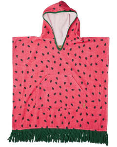 Melon Printed Kids Terry Poncho | Kip & Co